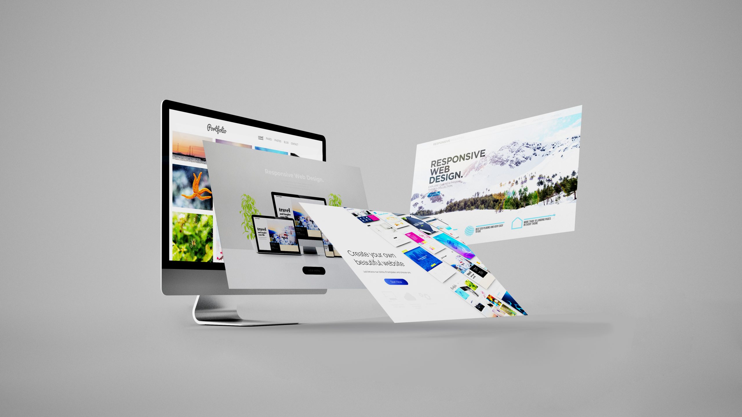 Web design concept 3d rendering